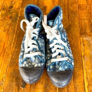 Bensimon denim star high top sneakers sz 37 6.5 NWOB